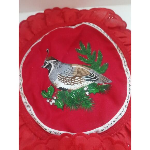 B Vtg Christmas Woodland Animals Doilies Holly 4 Squirrel Duck Mouse & Pheasant - Picture 4 of 5